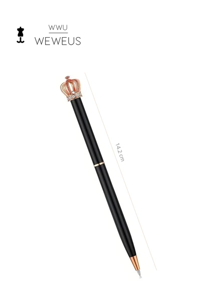 Weweus Siyah Queen Tasarım Lüks Tükenmez Kalem - Resim 4