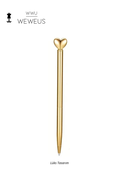 Weweus Gold Kalpli Romantik Lüks Tükenmez Kalem - Resim 6