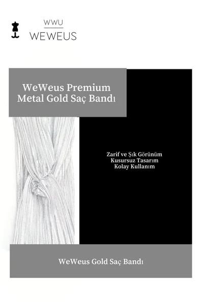 Weweus Parlak Açık Gri Renk Premium Kadın Saç Bandı - 2