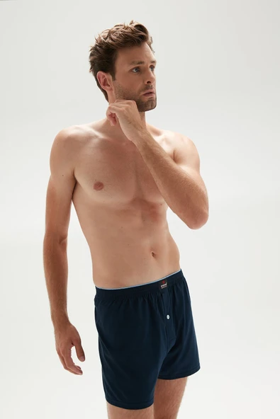ERDEM İÇ GİYİM Erdem Lacivert Penye Boxer 1400 - 4
