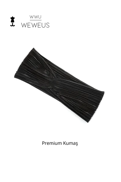 Weweus Parlak Siyah Renk Premium Kadın Saç Bandı - 5