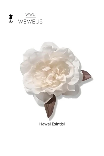 Weweus Kadın Hawai Stili Kırık Beyaz Çiçek Premium Toka - 1