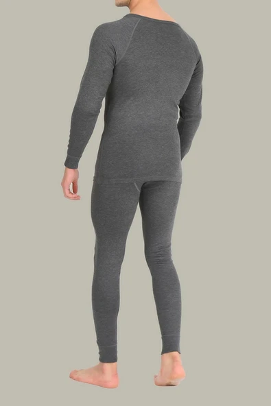 ERDEM İÇ GİYİM Erdem Antrasit Termal Içlik Uzun Kol Fanila 1482 - Resim 4