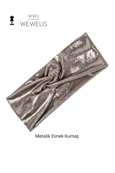 Weweus Metalik Toprak Renk Premium Kadın Saç Bandı - 1