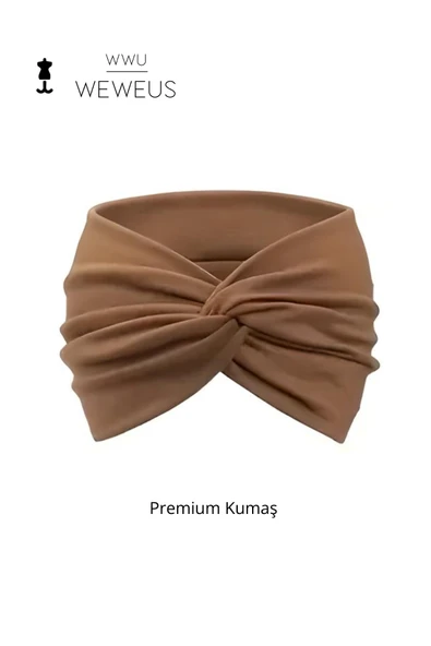 Weweus Kahve Düz Premium Kadın Saç Bandı - 1