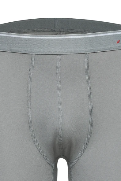 Erdem Erkek Gri Pamuk Elastan Uzun Boxer 3'lü Paket - Resim 2