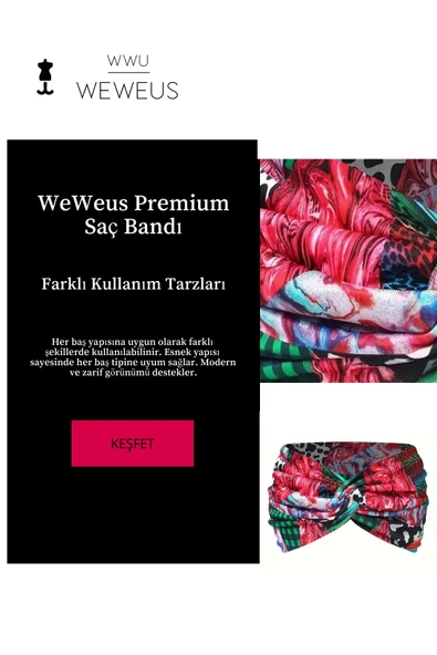 Weweus Kırmızı İnek Desen PremiumKadın Saç Bandı - 2