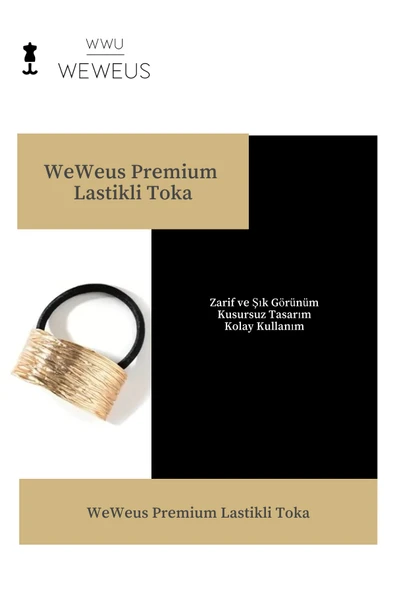 Weweus Kadın Gold Altın Renk Parlak Dikdörtgen Premium Toka - 2