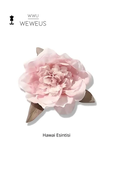 Weweus Kadın Hawai Stili Toz Pembe Çiçek Premium Toka - 5