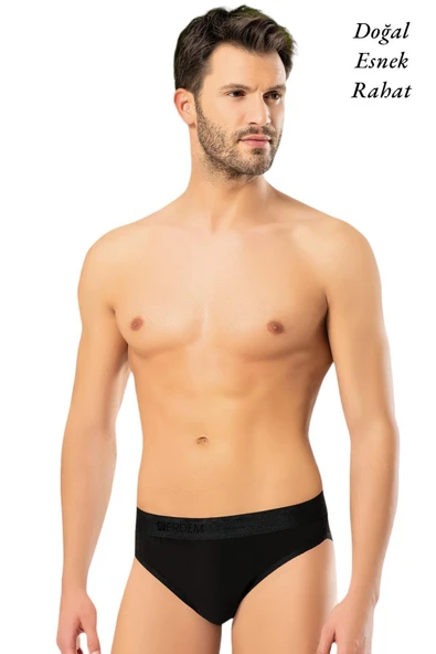 ERDEM İÇ GİYİM Weweus Siyah Erkek Süper Ince Doğal Bambu Lüks Slip 1011 - Resim 5