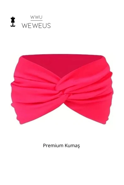 Weweus Koyu Pembe Düz Premium Kadın Saç Bandı - 4