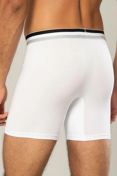 ERDEM İÇ GİYİM Erdem Beyaz Pamuk Elastan Uzun Boxer 1415 - 4
