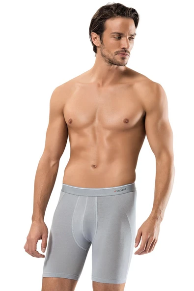 ERDEM İÇ GİYİM Erdem Gri Pamuk Elastan Uzun Boxer 1470 - 1