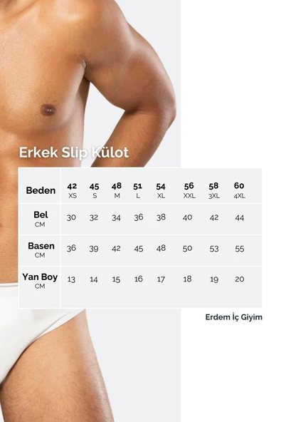 ERDEM İÇ GİYİM Erdem 3'lü Beyaz Gold Modal Slip Külot 1554 - Resim 2