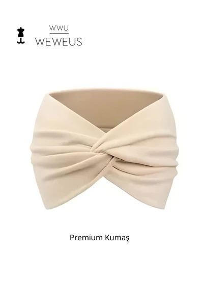 Weweus Krem Düz Premium Kadın Saç Bandı - 1