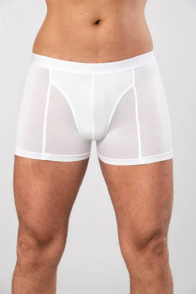 Weweus Beyaz Micro Modal Premium Erkek Boxer 1418 - Resim 6