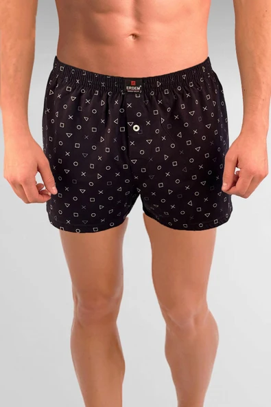 ERDEM İÇ GİYİM Erdem Lacivert Baskılı Desenli Penye Boxer 1400YPS - Resim 2