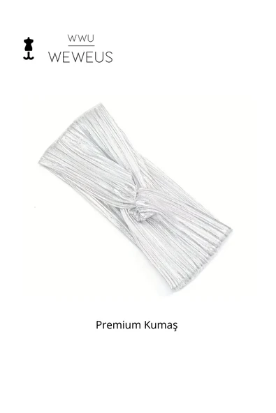 Weweus Parlak Açık Gri Renk Premium Kadın Saç Bandı - 1