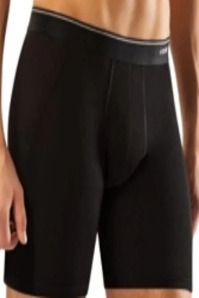 Erdem Erkek Siyah Pamuk Elastan Uzun Boxer 3'lü Paket - Resim 5