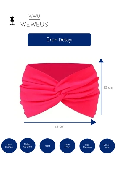 Weweus Koyu Pembe Düz Premium Kadın Saç Bandı - 3