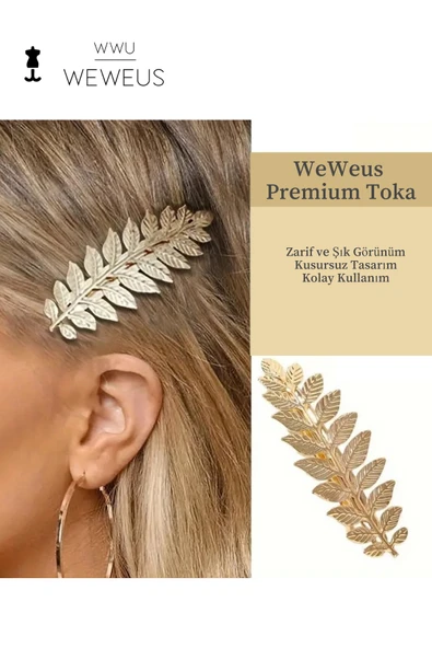 Weweus Kadın Altın Rengi Parlak Premium Toka - 2