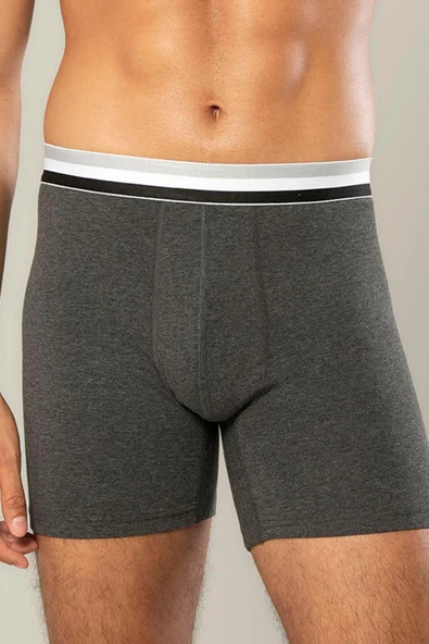 ERDEM İÇ GİYİM Erdem Antrasit Pamuk Elastan Uzun Boxer 1415 ürün görseli