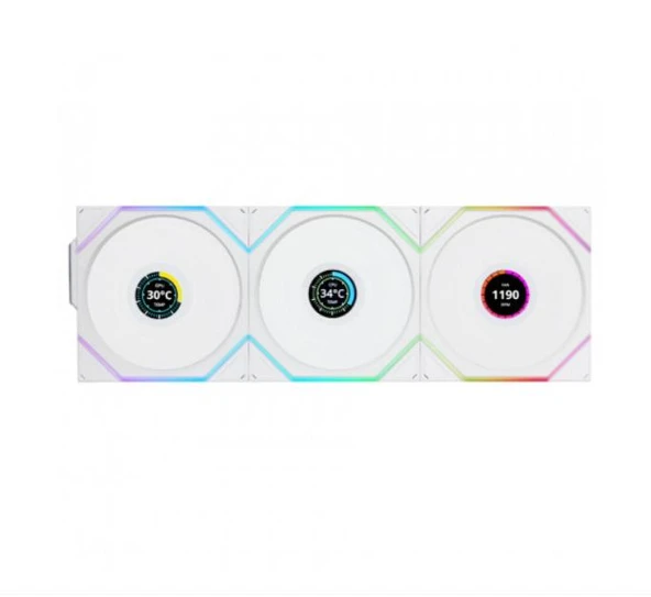 Lian Li UNI FAN TL WIRELESS LCD 3x120mm Beyaz Kasa Fanı ürün görseli 1