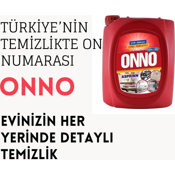 Onno Asprinn Çok Amaçlı Genel Temizleyici 4 Adet x 4000 ml - Resim 3