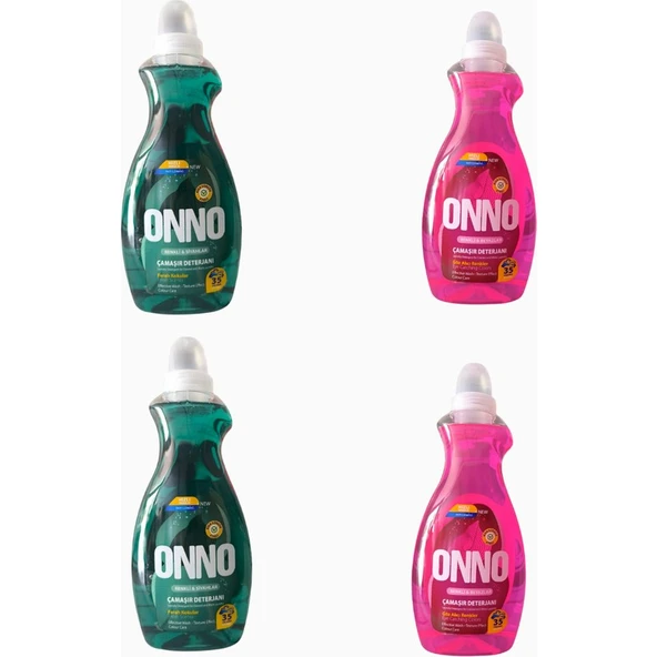 Onno Çamaşır Deterjanı 4 Adet x 35 Yıkama ( 2 Adet Renkli ve Siyahlar + 2 Adet Renkli ve Beyazlar ) ürün görseli