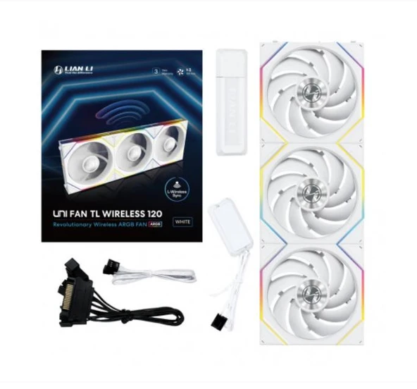 Lian Li UNI FAN TL WIRELESS 3x120mm Beyaz Kasa Fanı - Resim 6
