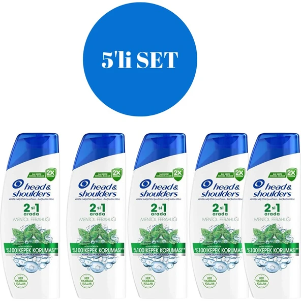 Head&Shoulders Mentol Ferahlığı 2'si 1 Arada Şampuan 330 ml 5'li Set ürün görseli