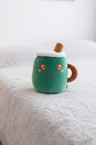 Peluş Kahve Bardağı Kupa Hediyelik Yastık Yumuşak Dekoratif Oyuncak - 10