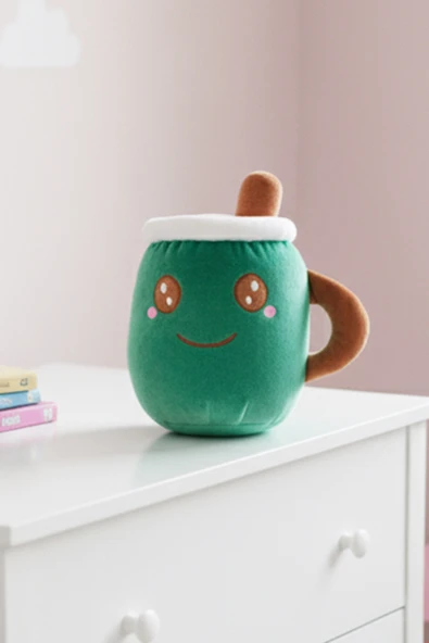 Peluş Kahve Bardağı Kupa Hediyelik Yastık Yumuşak Dekoratif Oyuncak - 9