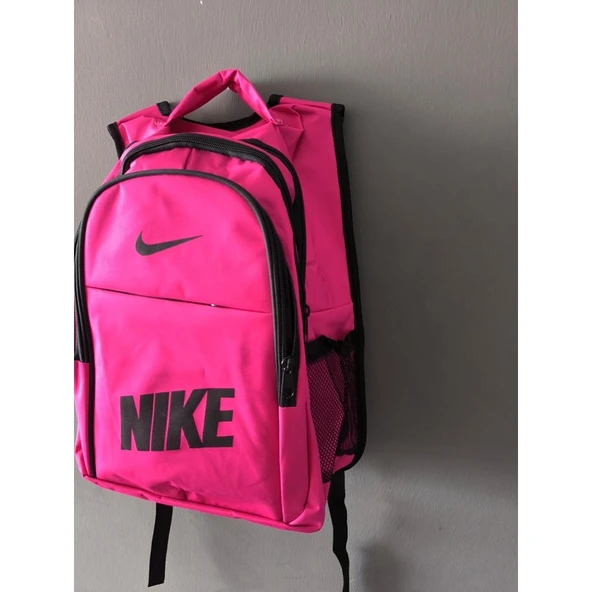 Nike Baskılı Sırt Çantası - Okul Çantası (Siyah-Yeşil-Pembe) - 2