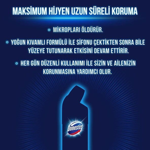 Domestos Yoğun Kıvamlı Çamaşır Suyu Maksimum Hijyen Dağ Esintisi 750 mlX6 - Resim 7