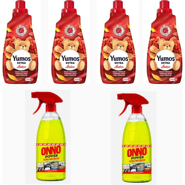 Yumoş Amber 1440 ml 4 Adet + Onno Yağ Çözücü 2 Adet - 1
