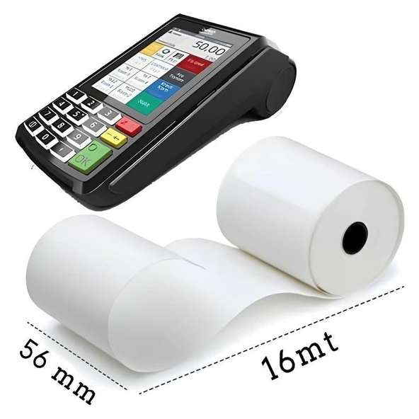 Bk Etiket X5 Tech Termal Yazar Kasa Pos Rulosu 56X16 mt (5paket 50 Rulo) - Resim 5