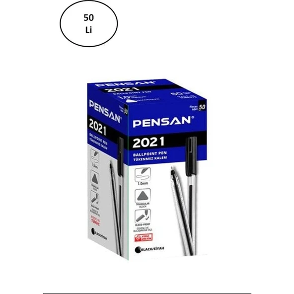 Pensan 2021 Siyah Tükenmez Kalem 50 Adet ürün görseli