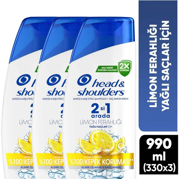 Head&Shoulders Head & Shoulders  Şampuan Limon Ferahlığı 2in1 330 Ml X3adet ürün görseli
