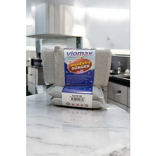 Viomax Sihirli Telli Sünger 4 Adet Çok Amaçlı Sünger - Resim 3
