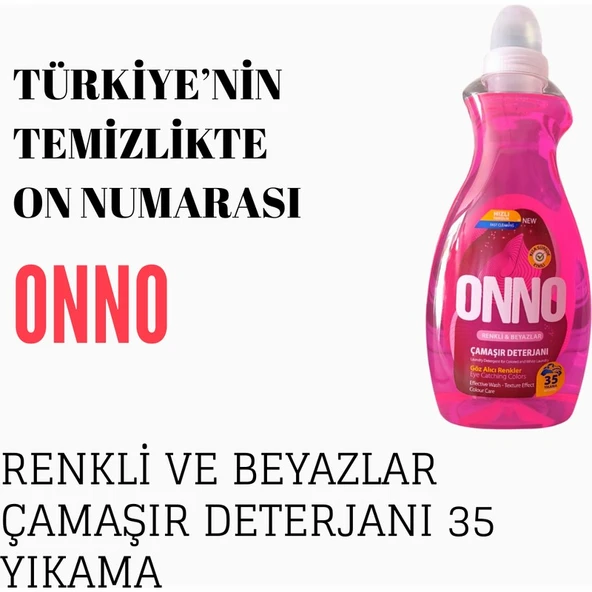 Onno Çamaşır Deterjanı 4 Adet x 35 Yıkama ( 2 Adet Renkli ve Siyahlar + 2 Adet Renkli ve Beyazlar ) - Resim 2