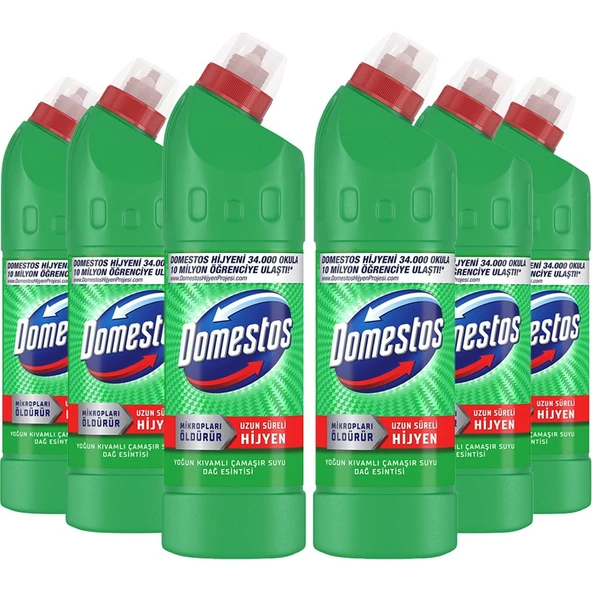 Domestos Yoğun Kıvamlı Çamaşır Suyu Maksimum Hijyen Dağ Esintisi 750 mlX6 - Resim 2
