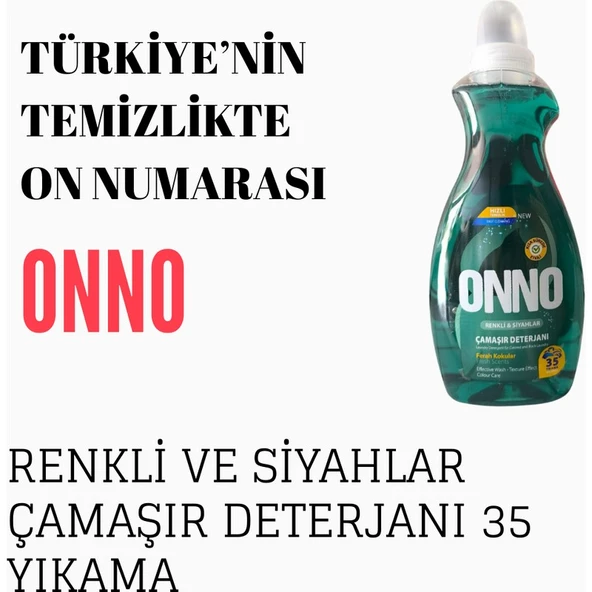 Onno Çamaşır Deterjanı 4 Adet x 35 Yıkama ( 2 Adet Renkli ve Siyahlar + 2 Adet Renkli ve Beyazlar ) - Resim 3