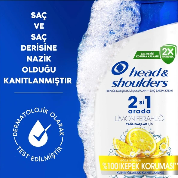 Head&Shoulders Head & Shoulders  Şampuan Limon Ferahlığı 2in1 330 Ml X3adet - Resim 7