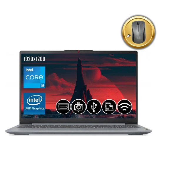 Lenovo Ideapad Slım 3  I5-12450H 8GB 2TB M.2 SSD 83ES0033TR ATL15 16" Fdos Notebook+Mouse ürün görseli 1