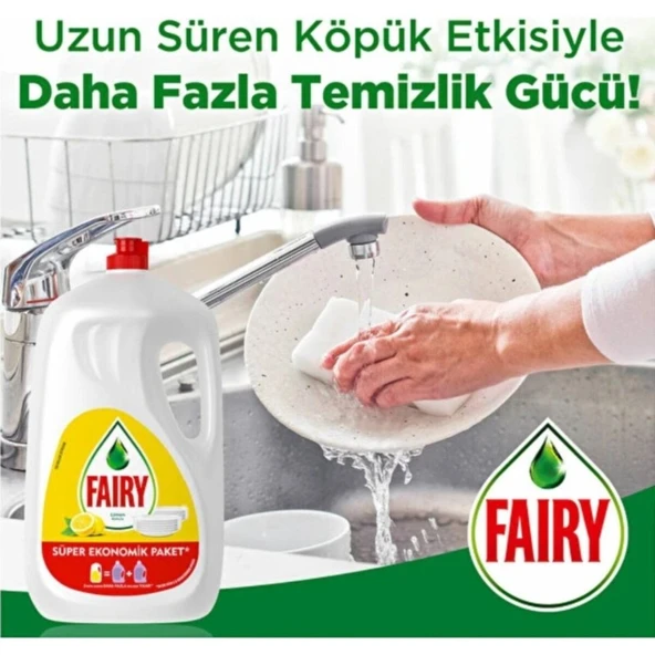 Fairy Sıvı Bulaşık Deterjanı Limonlu 2600 ml 6 Adet - Resim 3