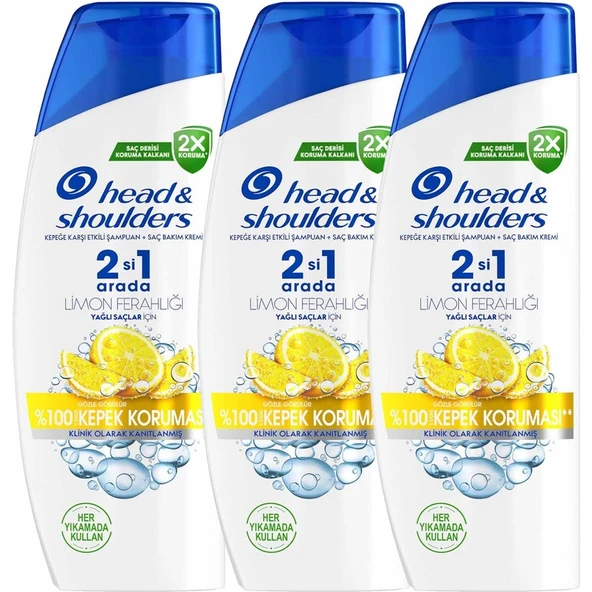 Head&Shoulders Head & Shoulders  Şampuan Limon Ferahlığı 2in1 330 Ml X3adet - Resim 2