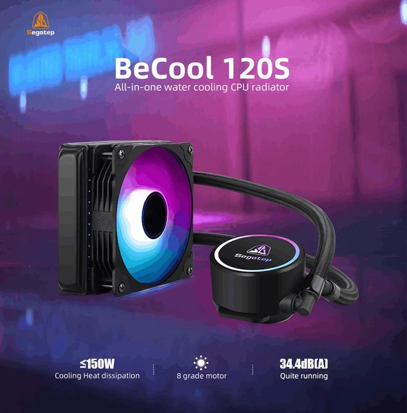 SEGOTEP BeCool 120S Siyah 120mm Sıvı Soğutucu - Resim 2