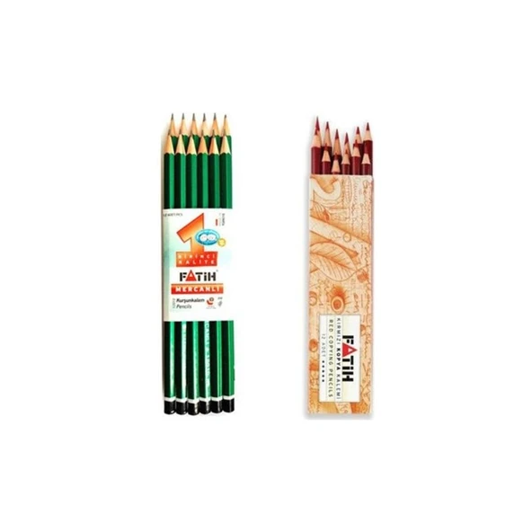Fatih Kalem Seti (12 Adet Kurşun 12 Adet Kırmızı Kopya Kalemi) ürün görseli