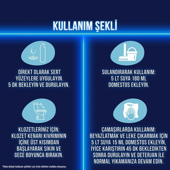 Domestos Yoğun Kıvamlı Çamaşır Suyu Maksimum Hijyen Dağ Esintisi 750 mlX6 - Resim 4